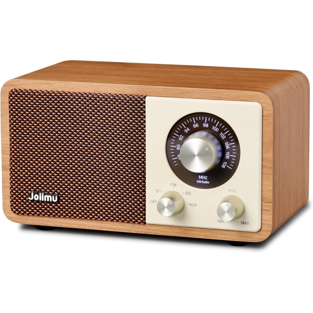 Bluetooth Speaker with FM Radio Retro Style 2600mAh Home Antenna Rotary